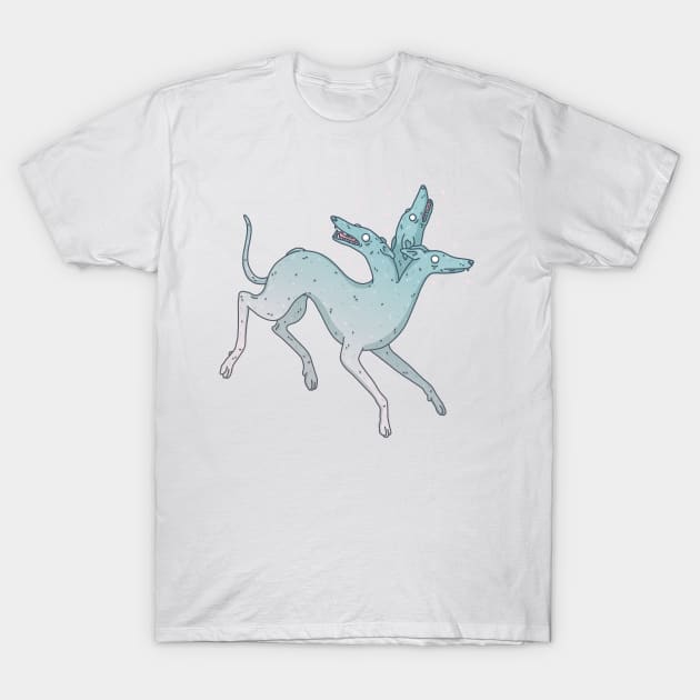 Greyhound Cerberus T-Shirt by odsanyu